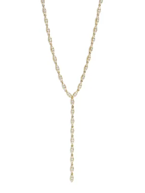 Angel Diamond Yellow Gold Lariat Necklace