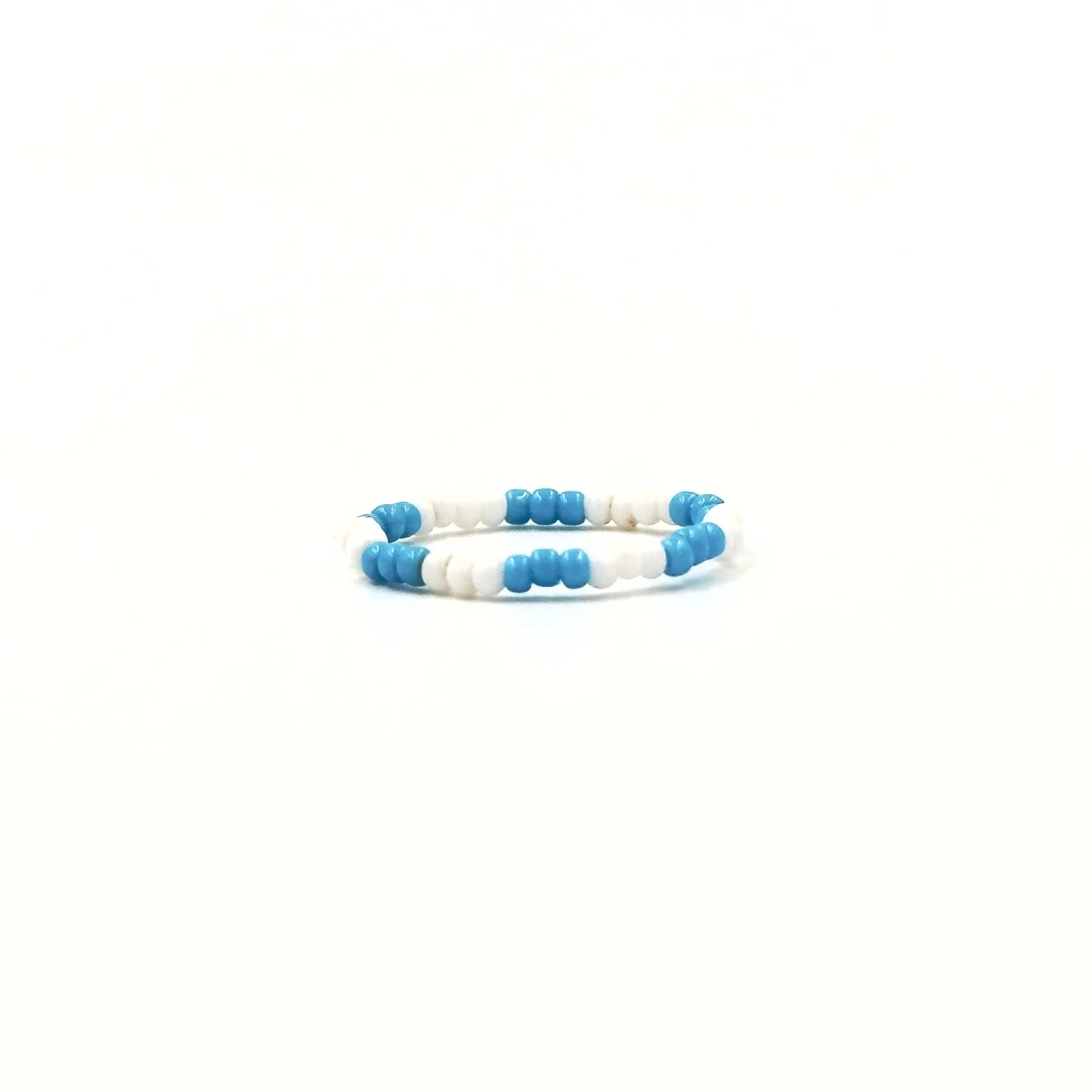 Ashley Gold Enamel Alternating Stretch Beaded Stretch Ring