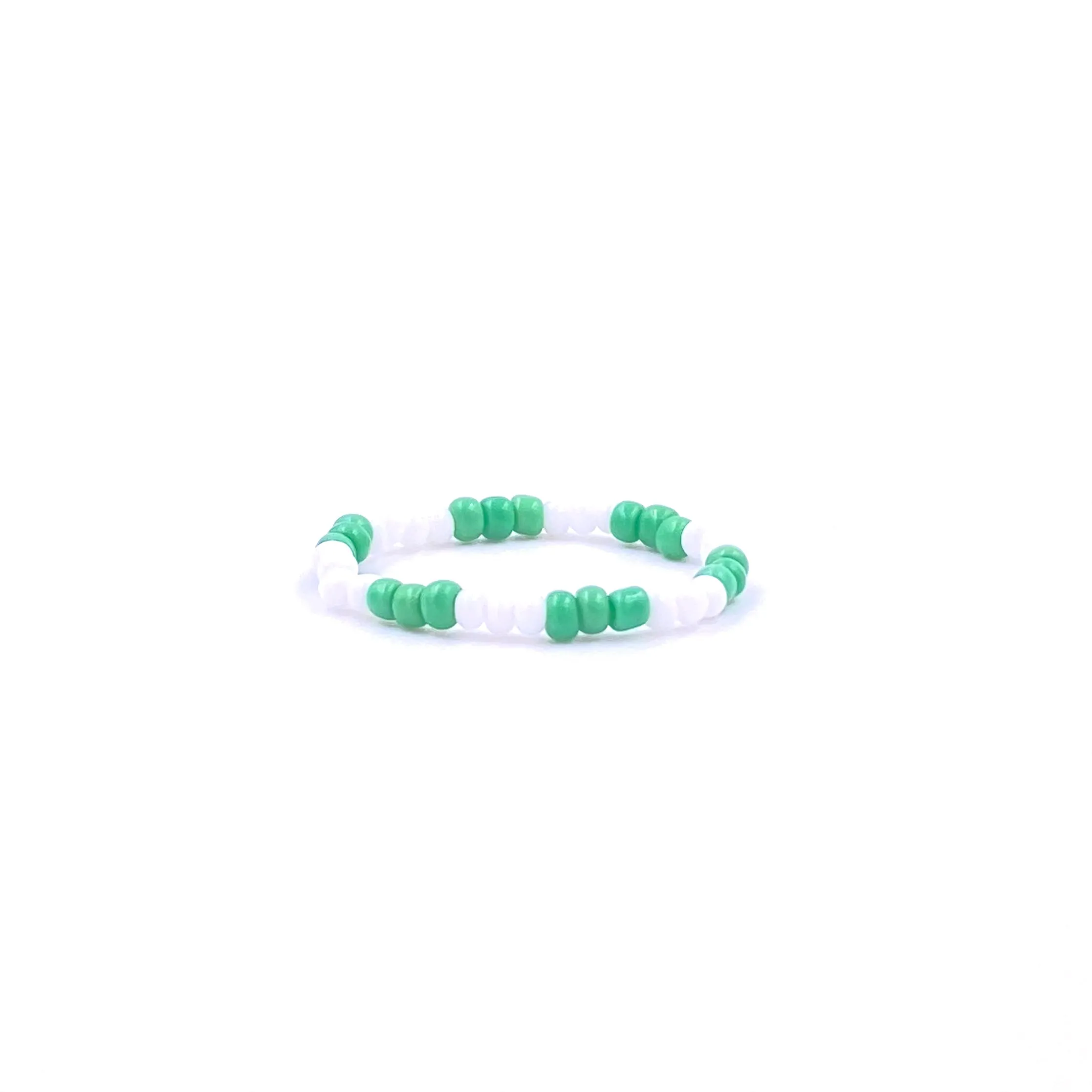 Ashley Gold Enamel Alternating Stretch Beaded Stretch Ring