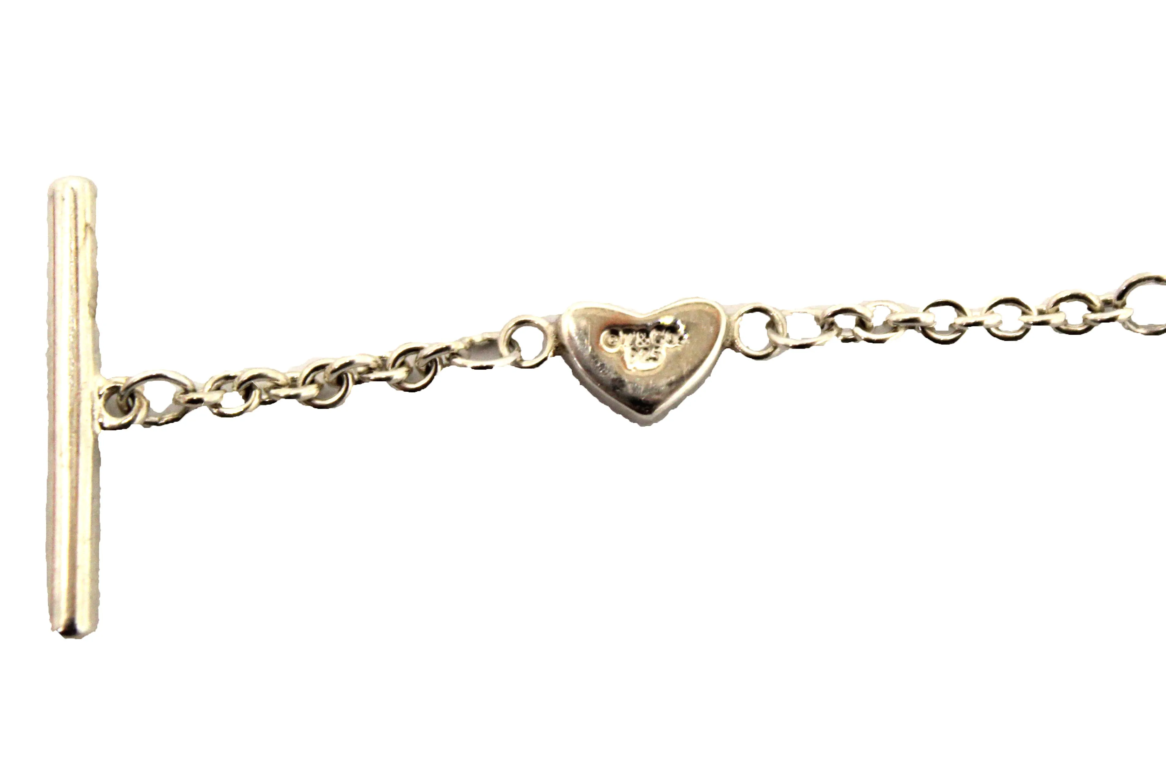 Authentic Tiffany & Co. 925 Sterling Silver Heart Link Bracelet