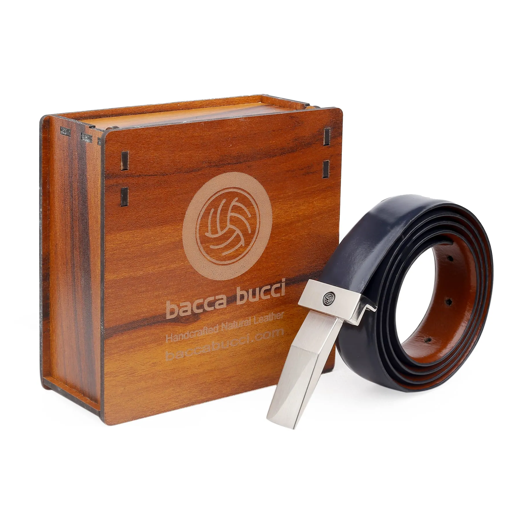 Bacca Bucci Genuine Leather Formal Dress Belts with a Glossy Finish and a Nickel-Free Buckle