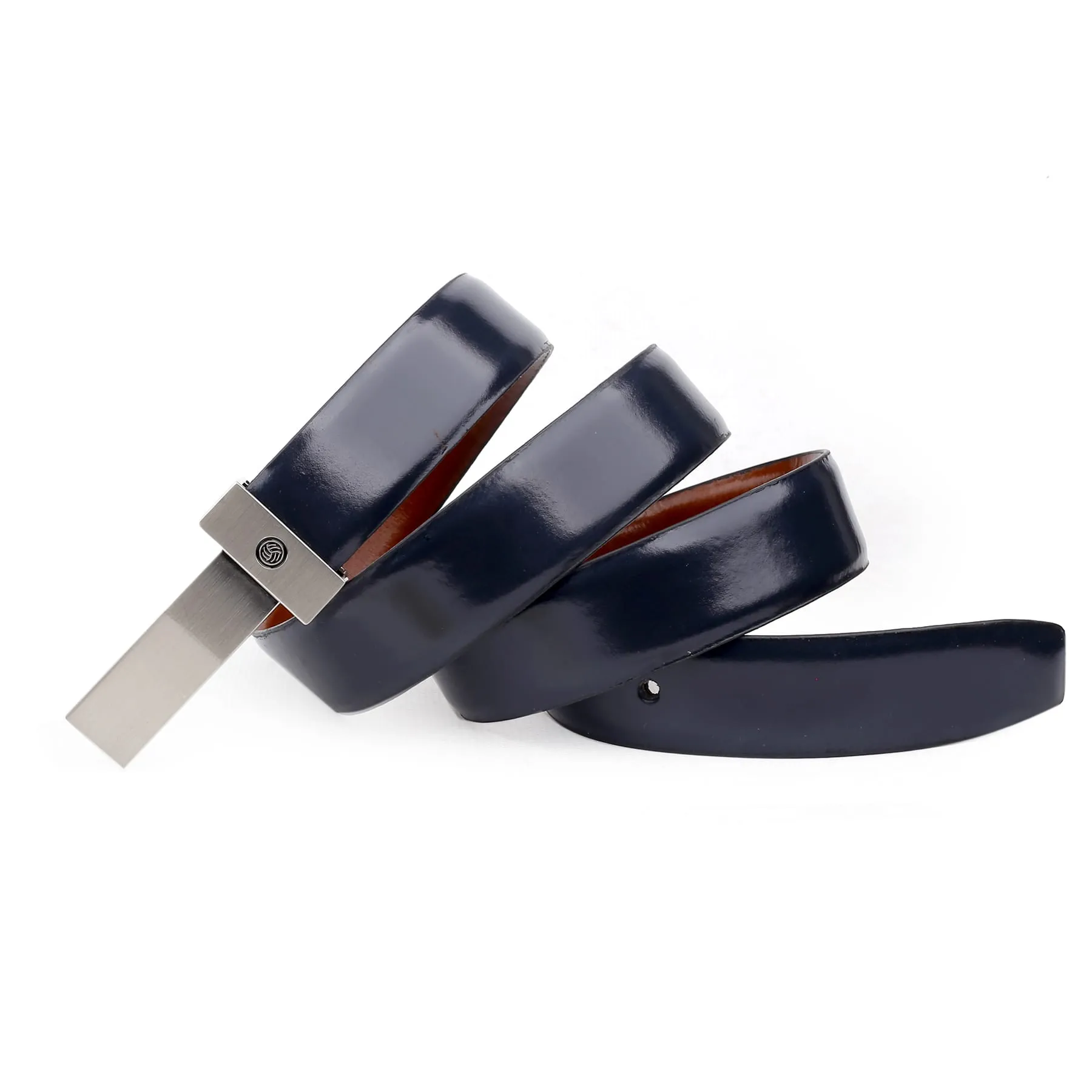 Bacca Bucci Genuine Leather Formal Dress Belts with a Glossy Finish and a Nickel-Free Buckle