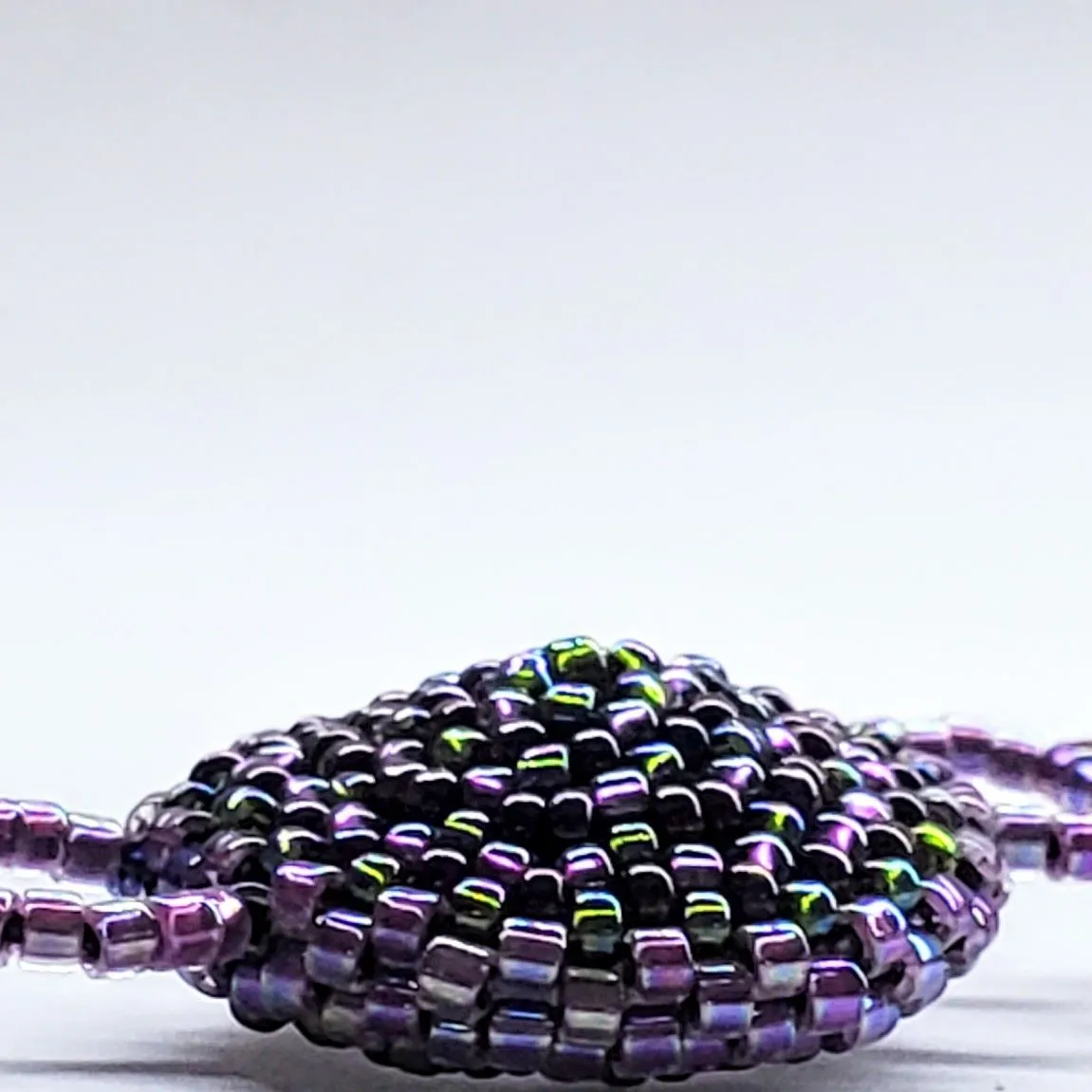 Bead-Woven  Purple Haze Rivoli Crystal Bracelet-Only One