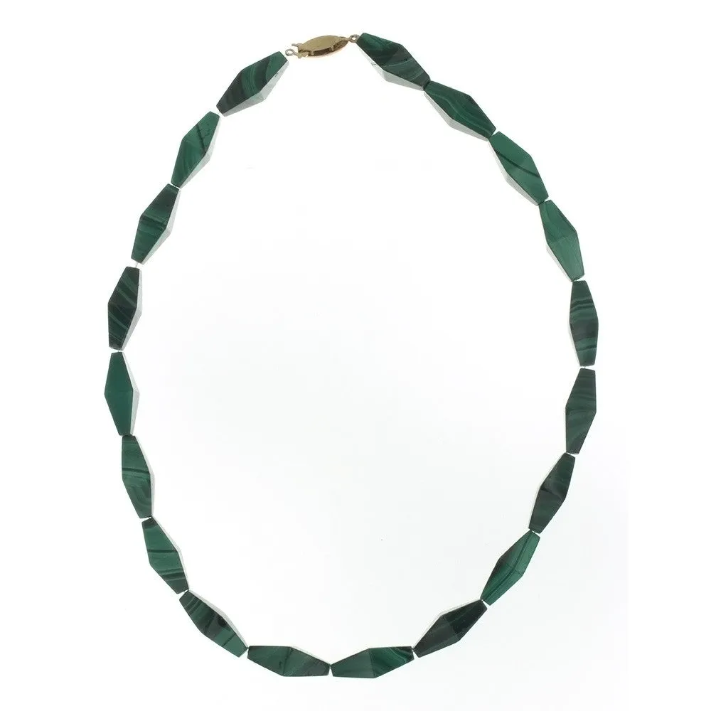 BEADED GEMSTONE MALACHITE NECKLACE