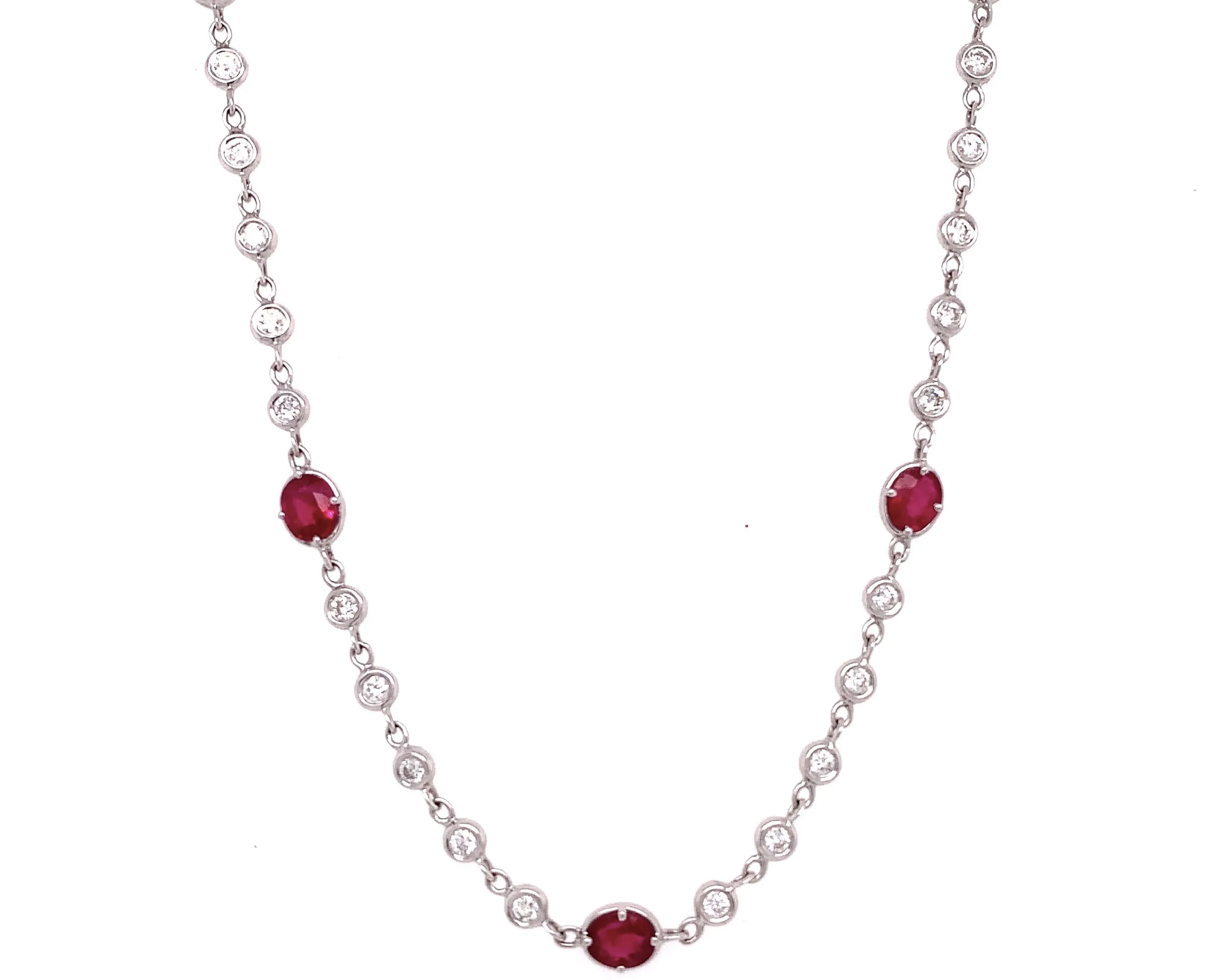 Bezel Set Gemstone Rain Necklace