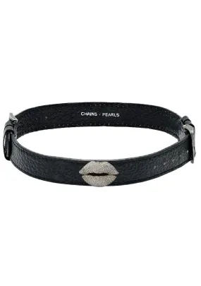 Big Bliss Kiss Leather Choker