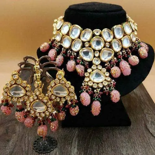 Big Kundan Drop Pendant Necklace Set