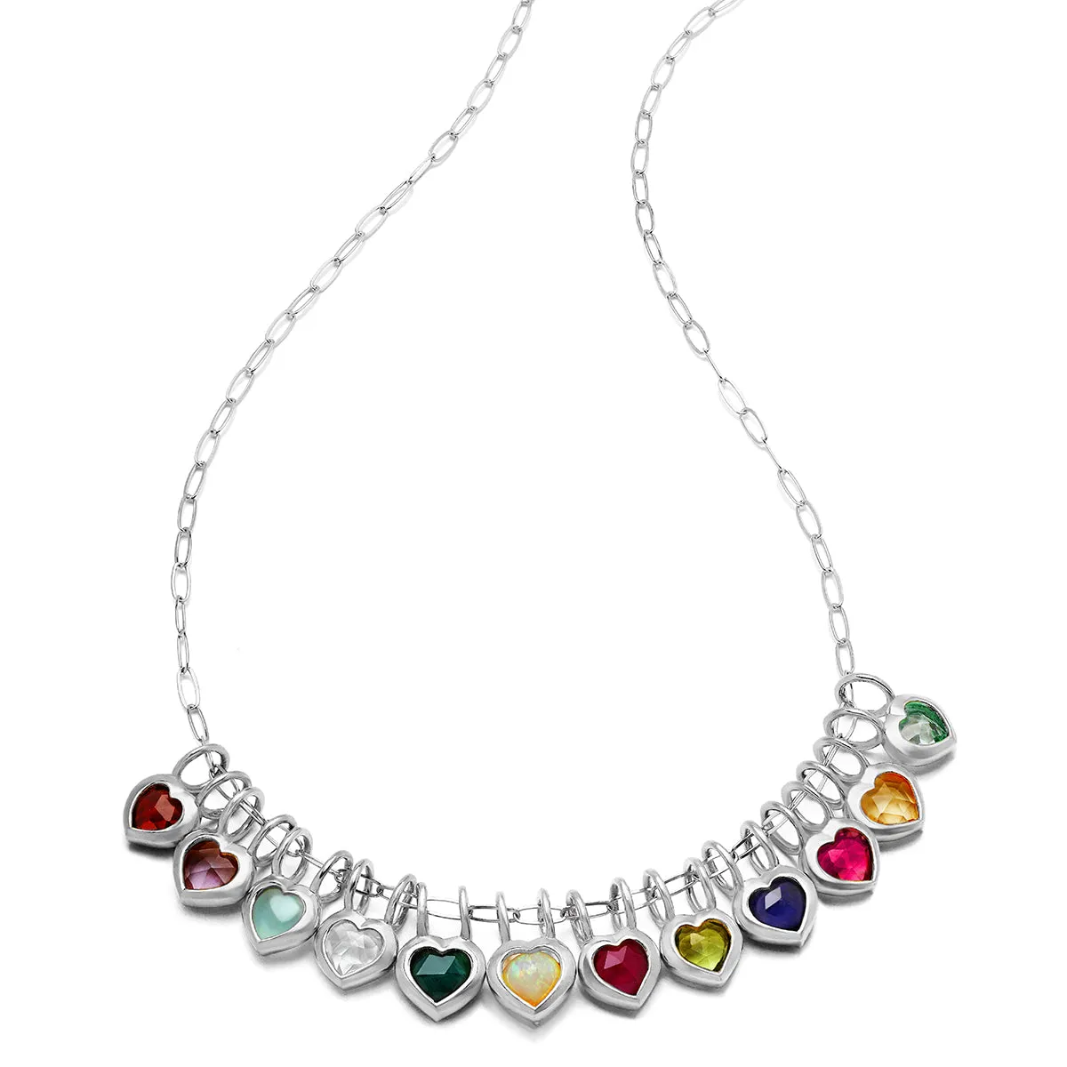 Birthstone Heart Necklace - July Ruby