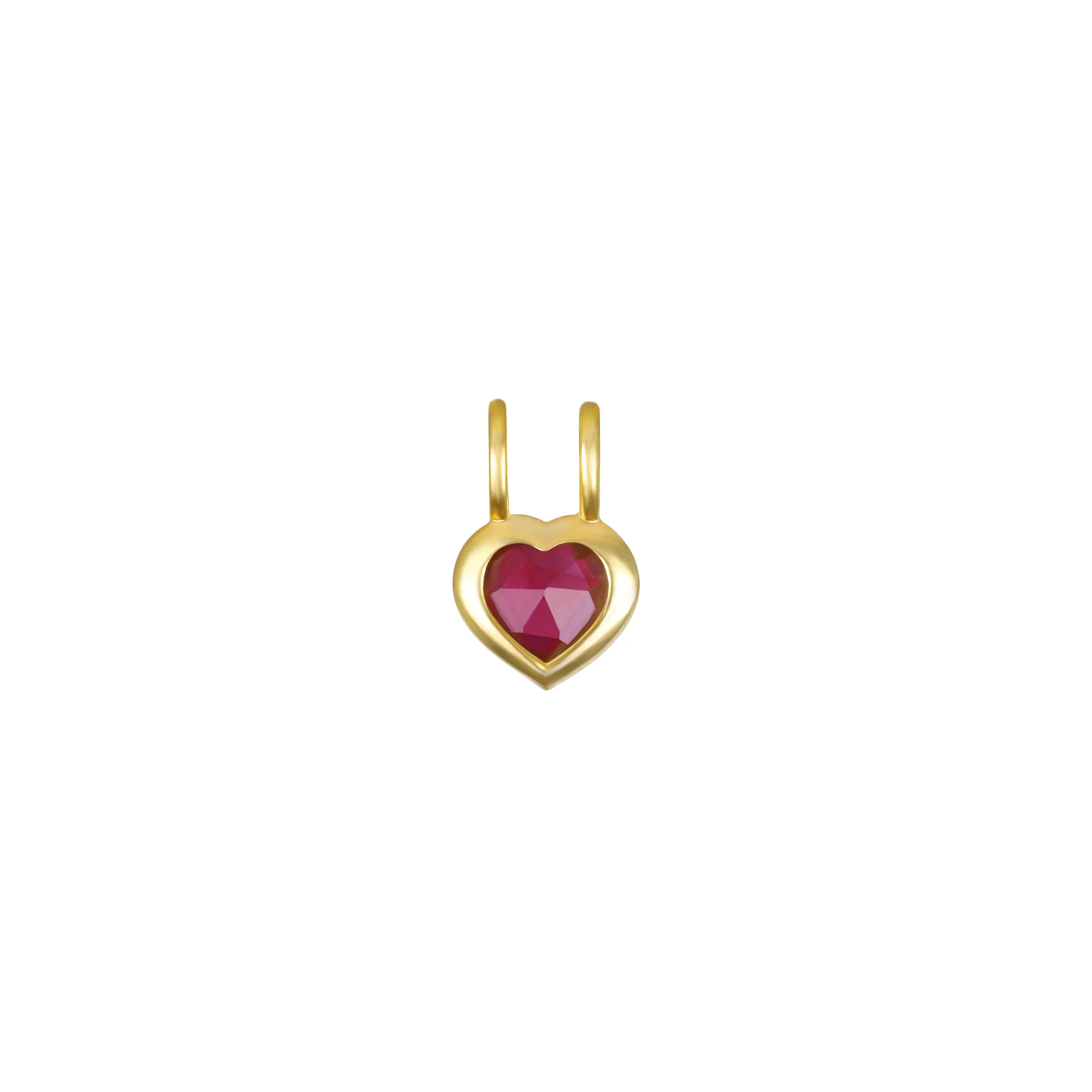 Birthstone Heart Necklace - July Ruby