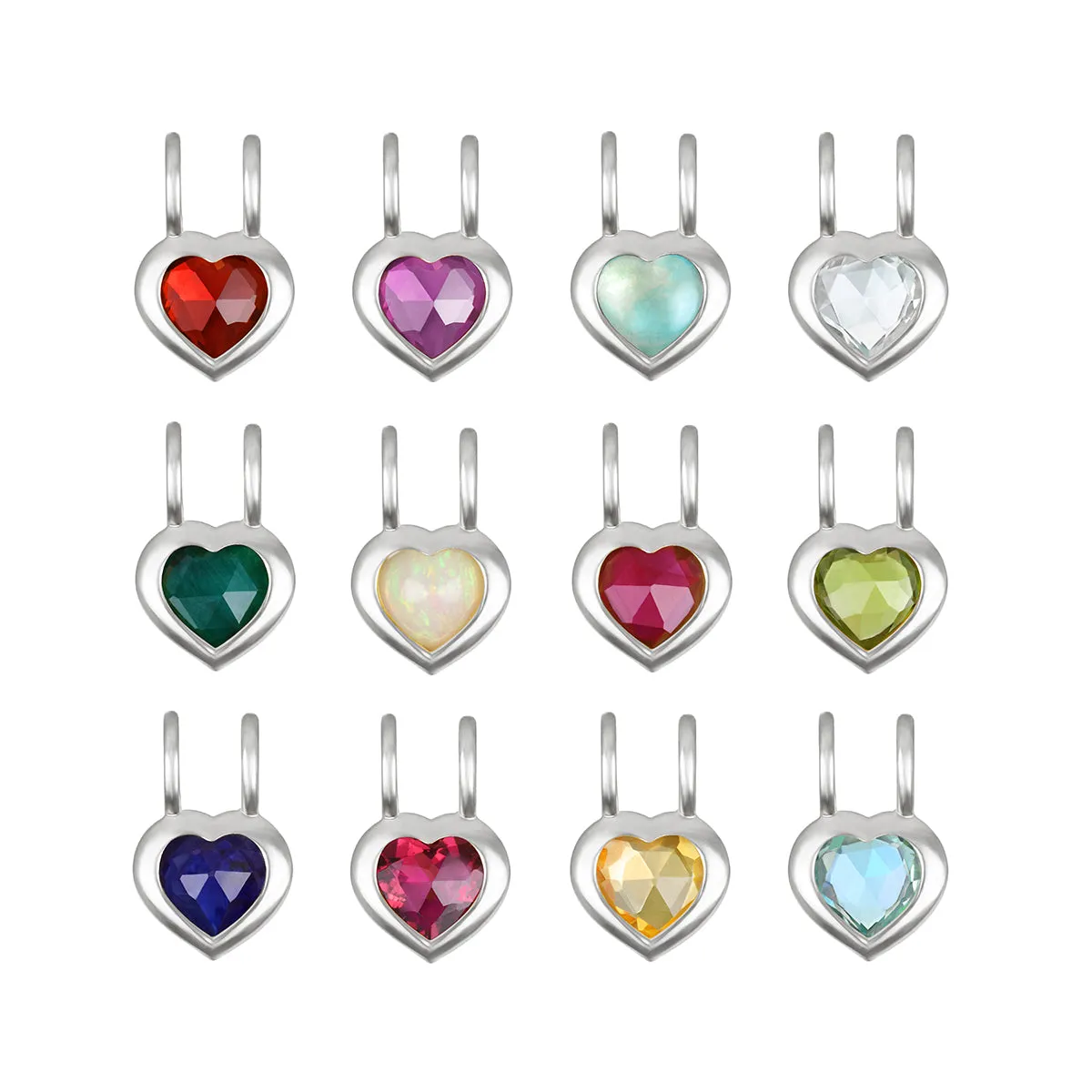 Birthstone Heart Necklace - July Ruby