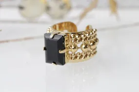 BLACK COCKTAIL RING