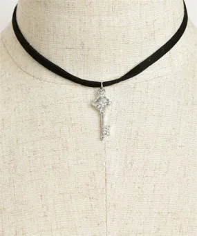 Black Velvet Vintage Key Choker Necklace