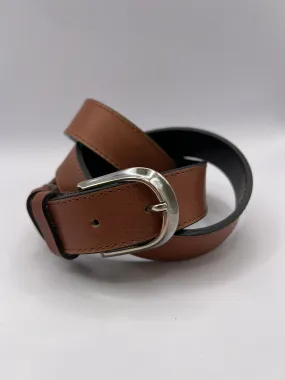 Blondish Brown Handmade Leather Belt with Silver Adornment for Women