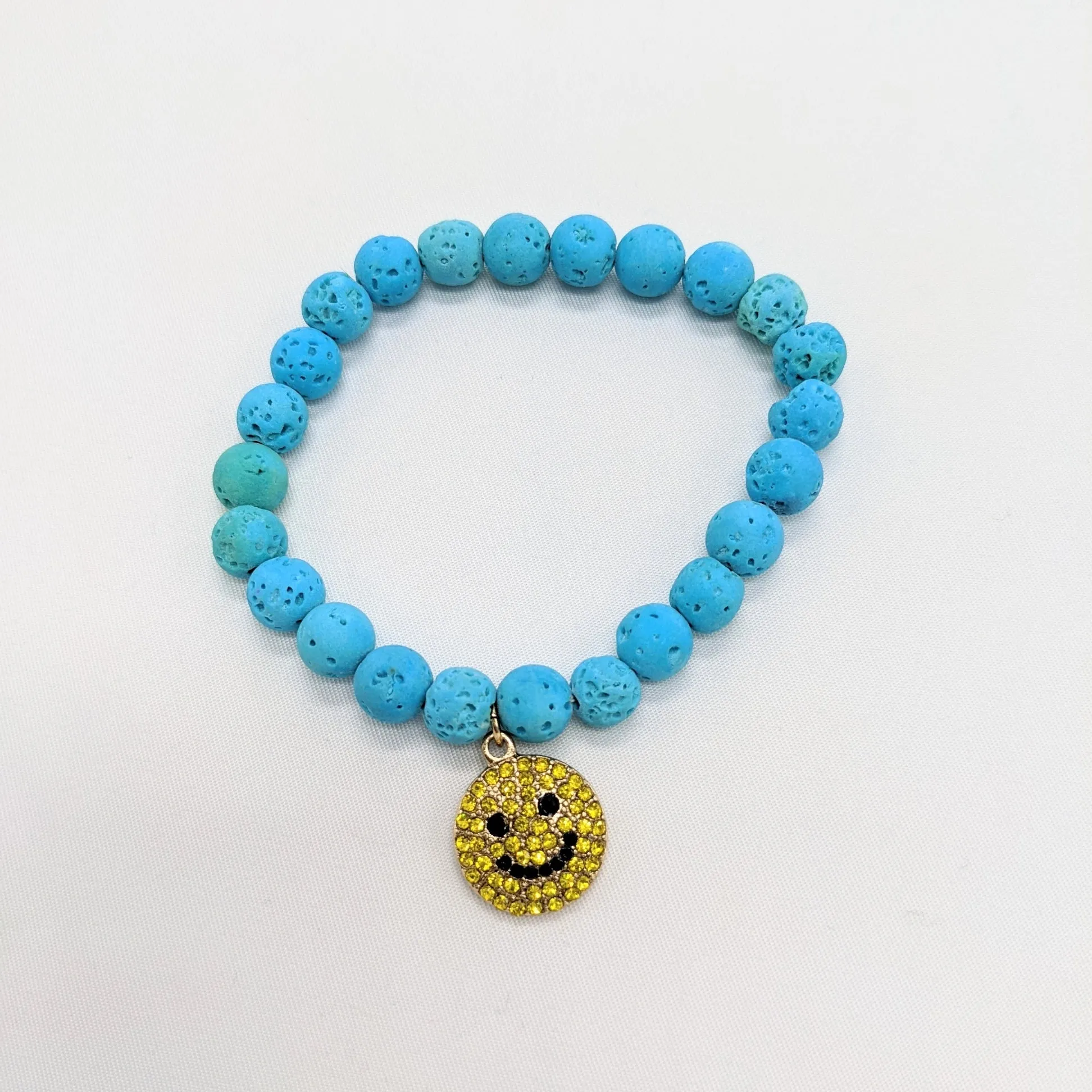 Blue Dyed Lava Rock Bracelet