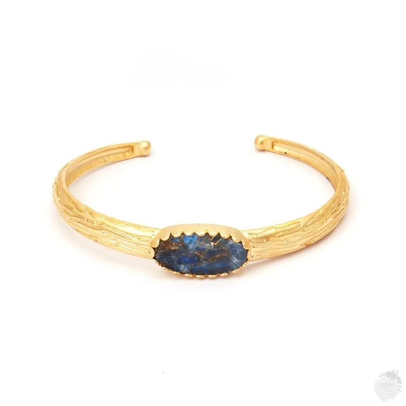 Blue Tanzanite Jade mohave copper turuoise gemstone bangle