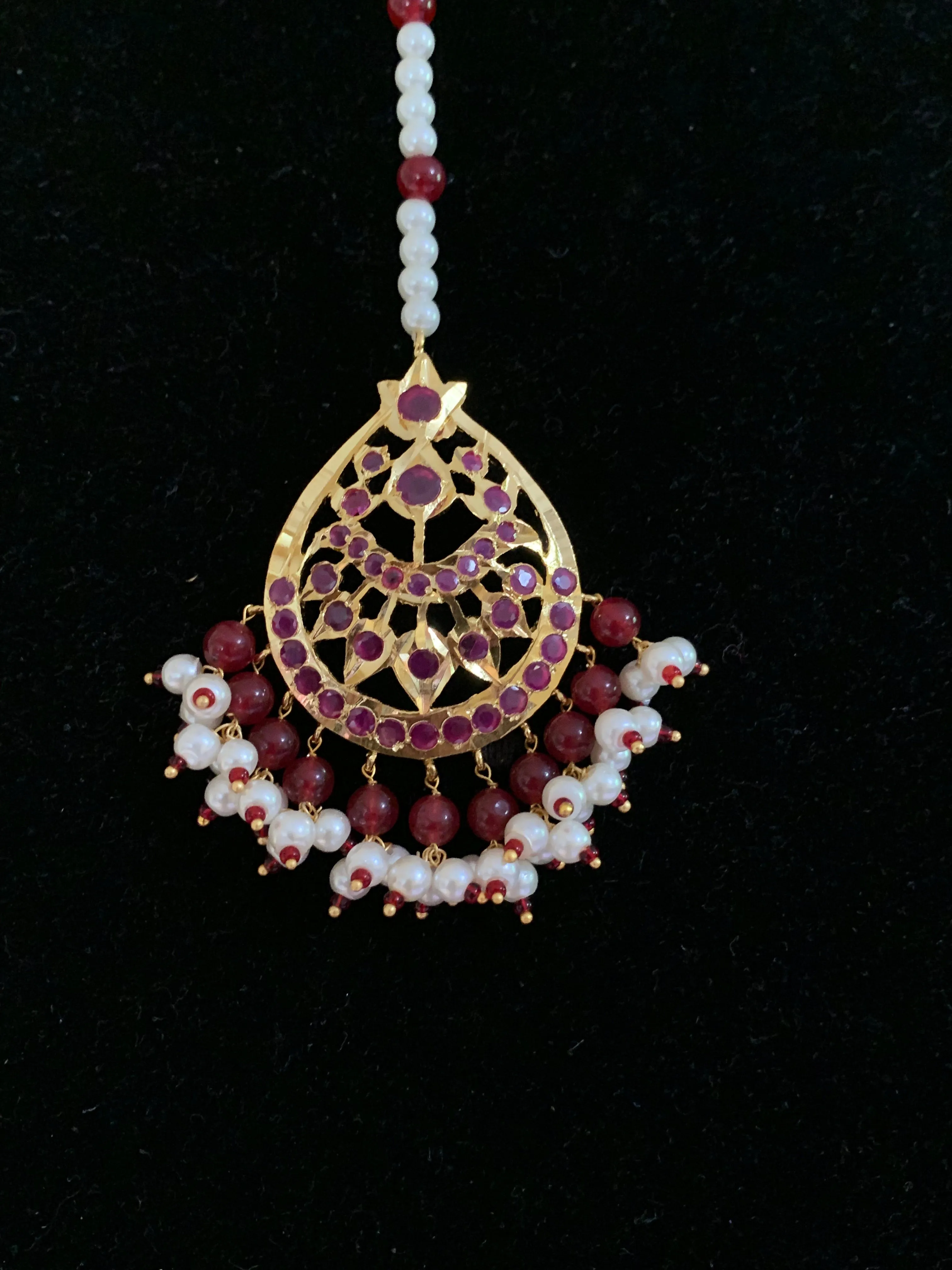 BR55 Insia hyderabadi jadavi lacha with double jhumka( READY TO SHIP )