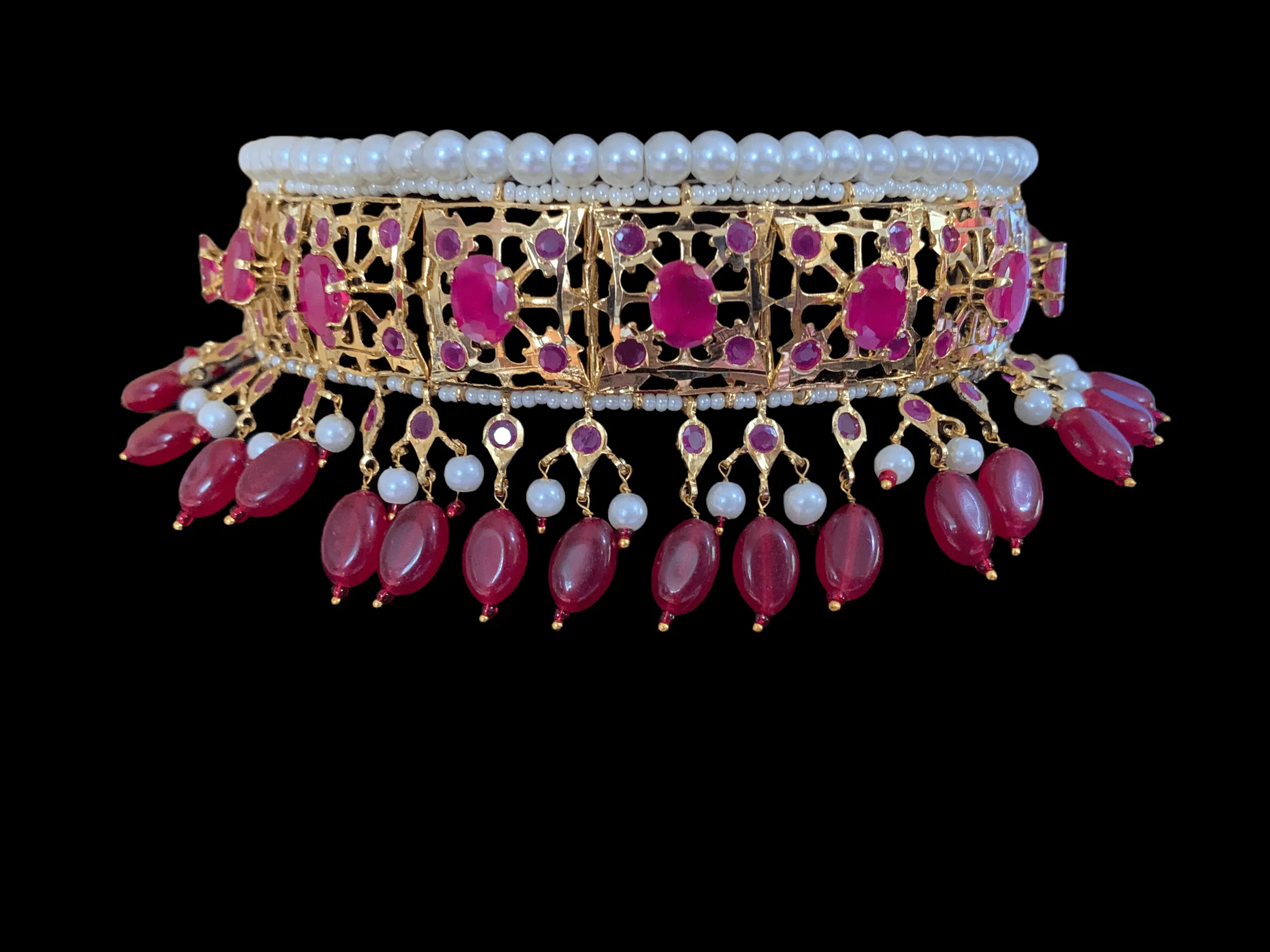 BR55 Insia hyderabadi jadavi lacha with double jhumka( READY TO SHIP )