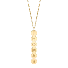 Bubble Round Vertical ID Necklace