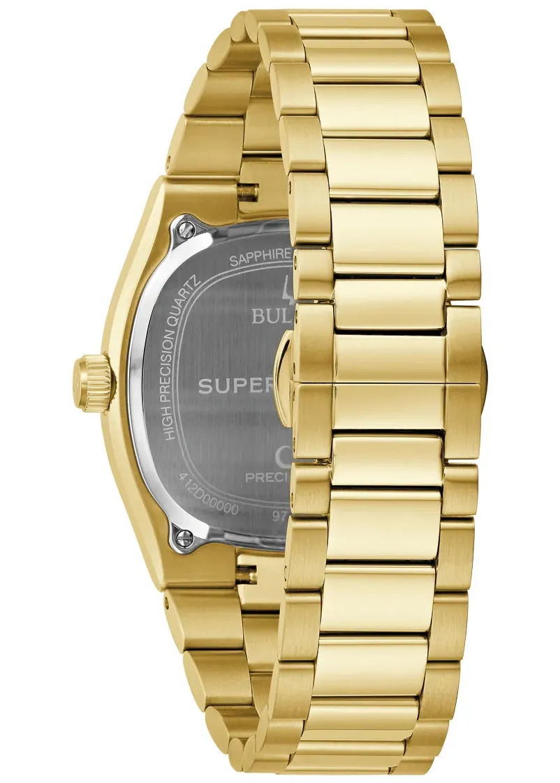 BULOVA GENTS CLASSIC SUPER SEVILLE SILVER DIAL GOLD BRACELET 97B223