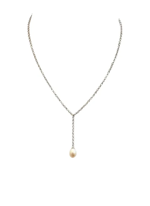 Callie Pearl Y Necklace