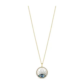 Capri Dreaming® Evil Eye Medallion Pendant Necklace | 18K Yellow Gold