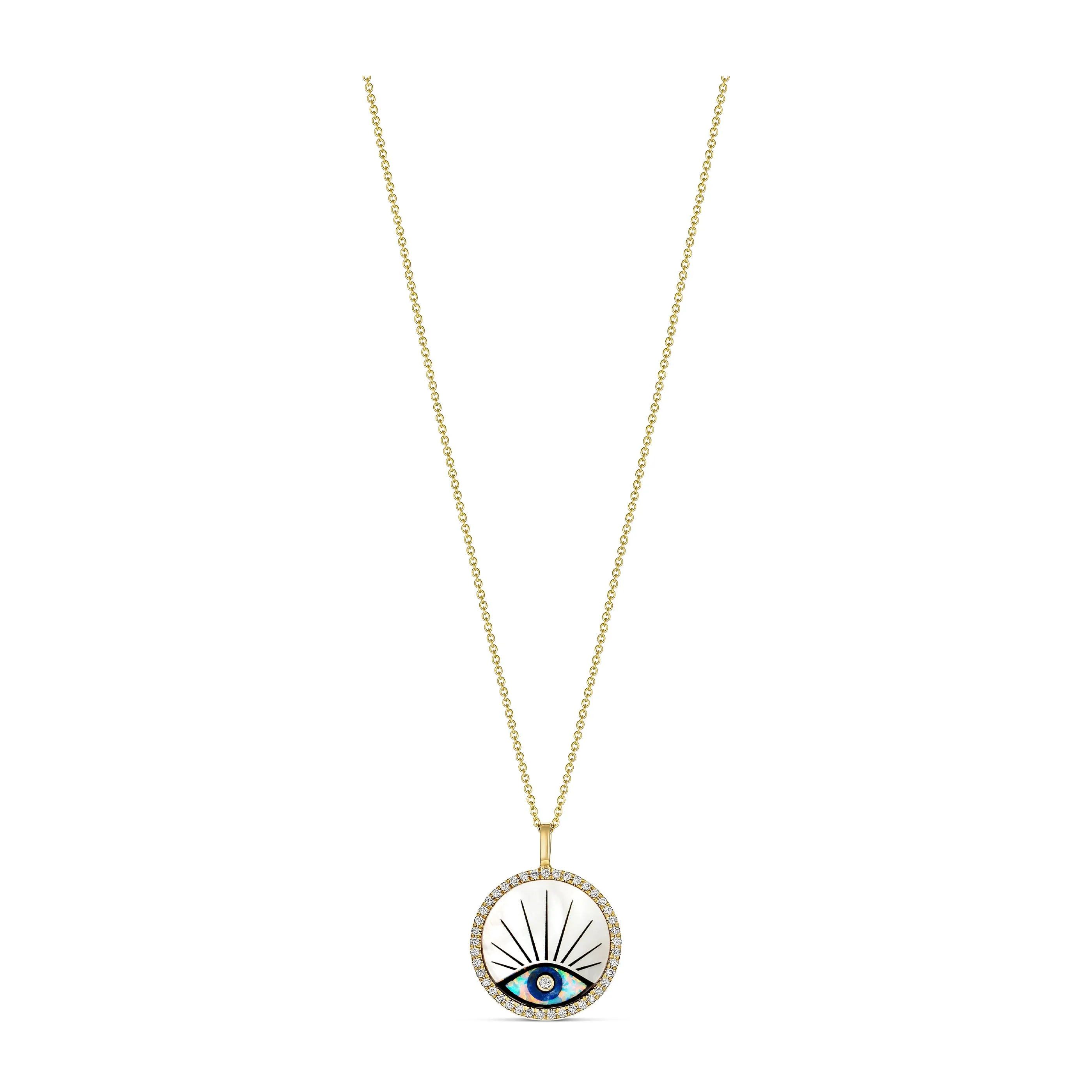 Capri Dreaming® Evil Eye Medallion Pendant Necklace | 18K Yellow Gold