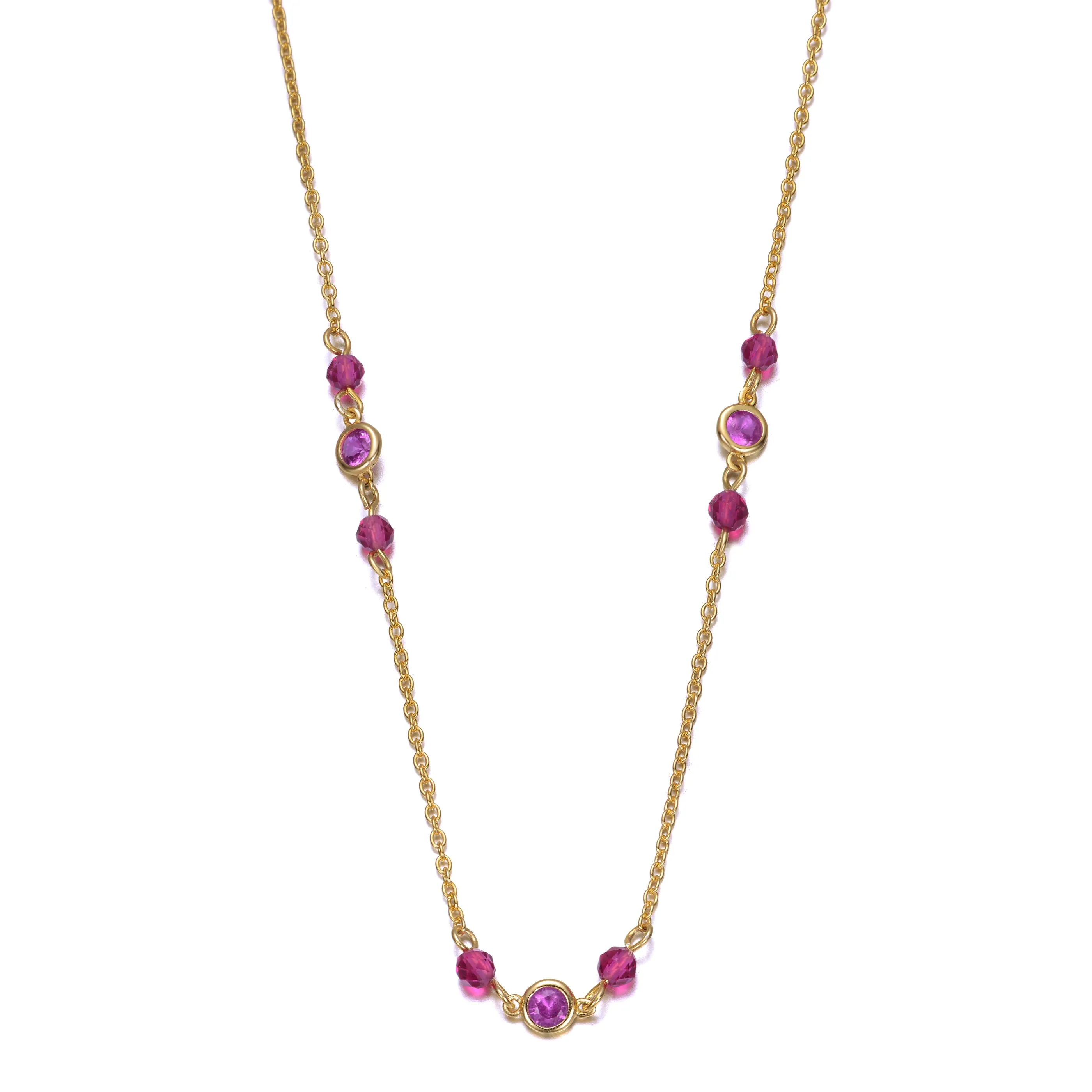 Caroline Dainty Purple Golden Necklace