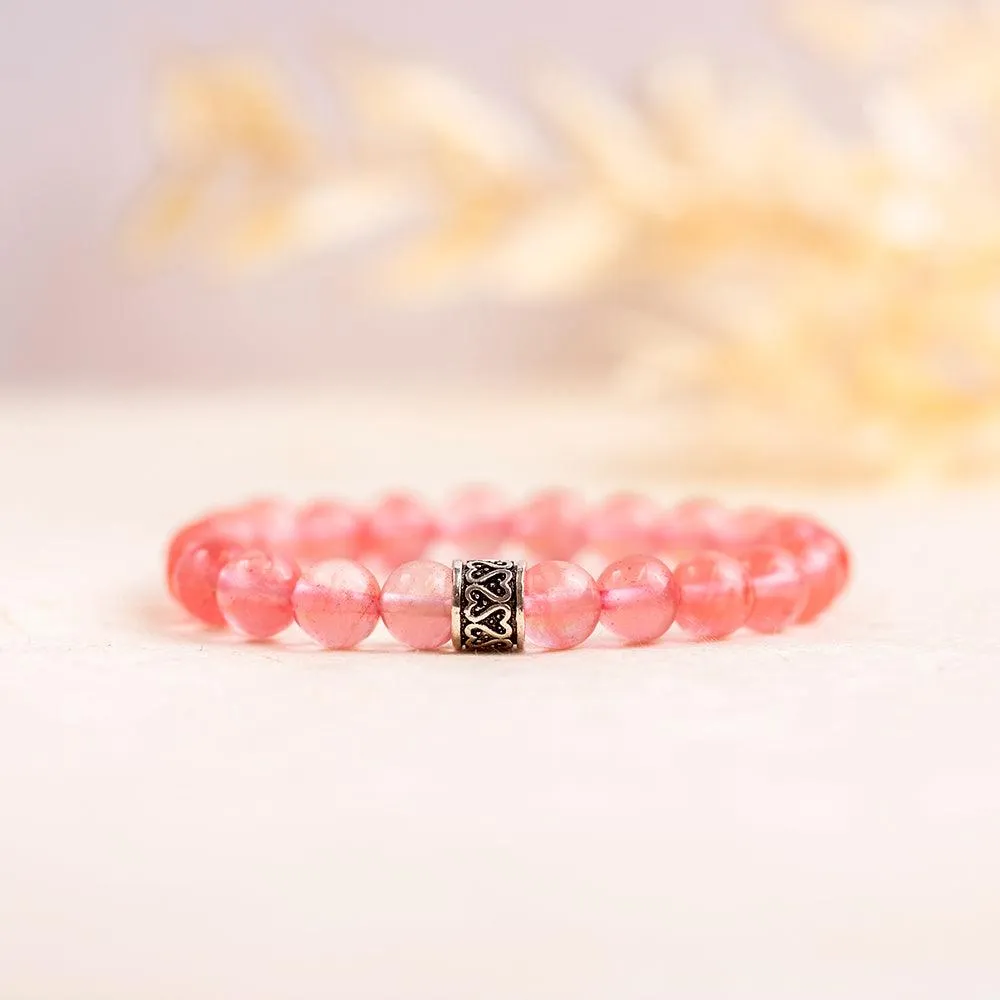 Cherry Quartz Gemstone Bracelet 8mm