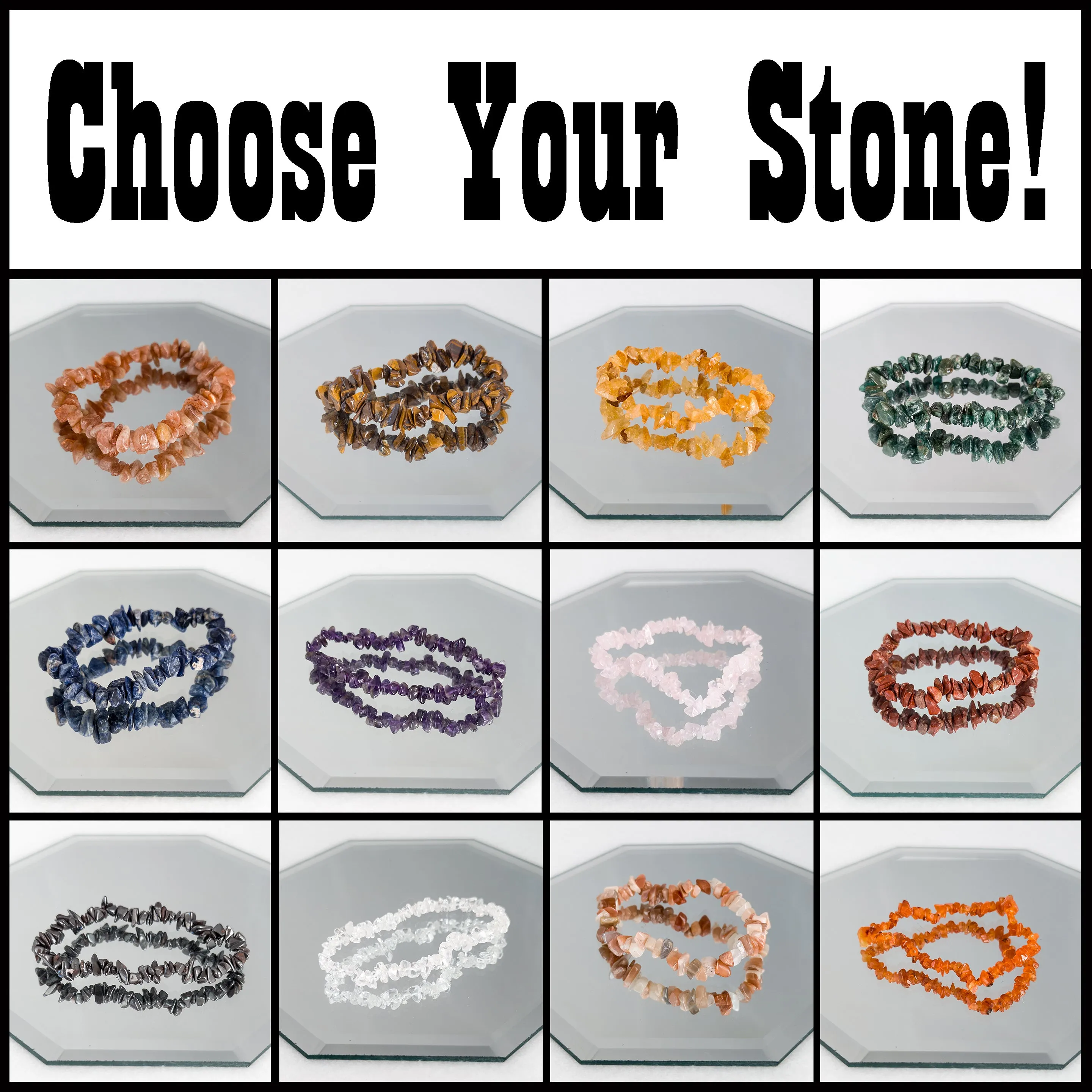 Chip Bracelets - Choose Your Stone - 12pc lot