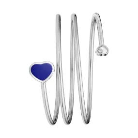 Chopard Happy Hearts Bracelet 85A082-1501 White Gold with Diamonds and Lapis Lazuli Heart Gem, Unworn 2024