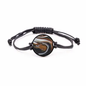 Circle ResinArt Bracelet - Marrissa (Black & White, 588820)