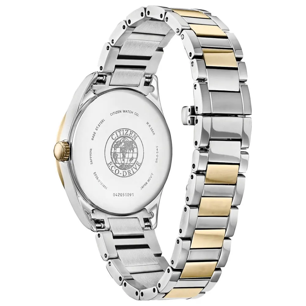 Citizen Arezzo Two-Tone White Dial Stainless Steel Women's Watch EM0874-57D