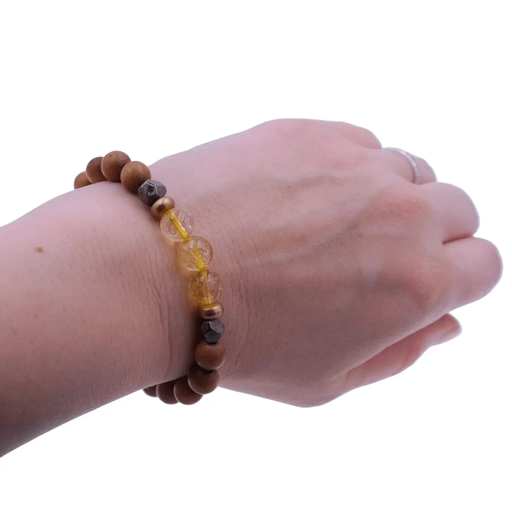 Citrine Bracelet with Sandalwood - Manifestation Bracelet