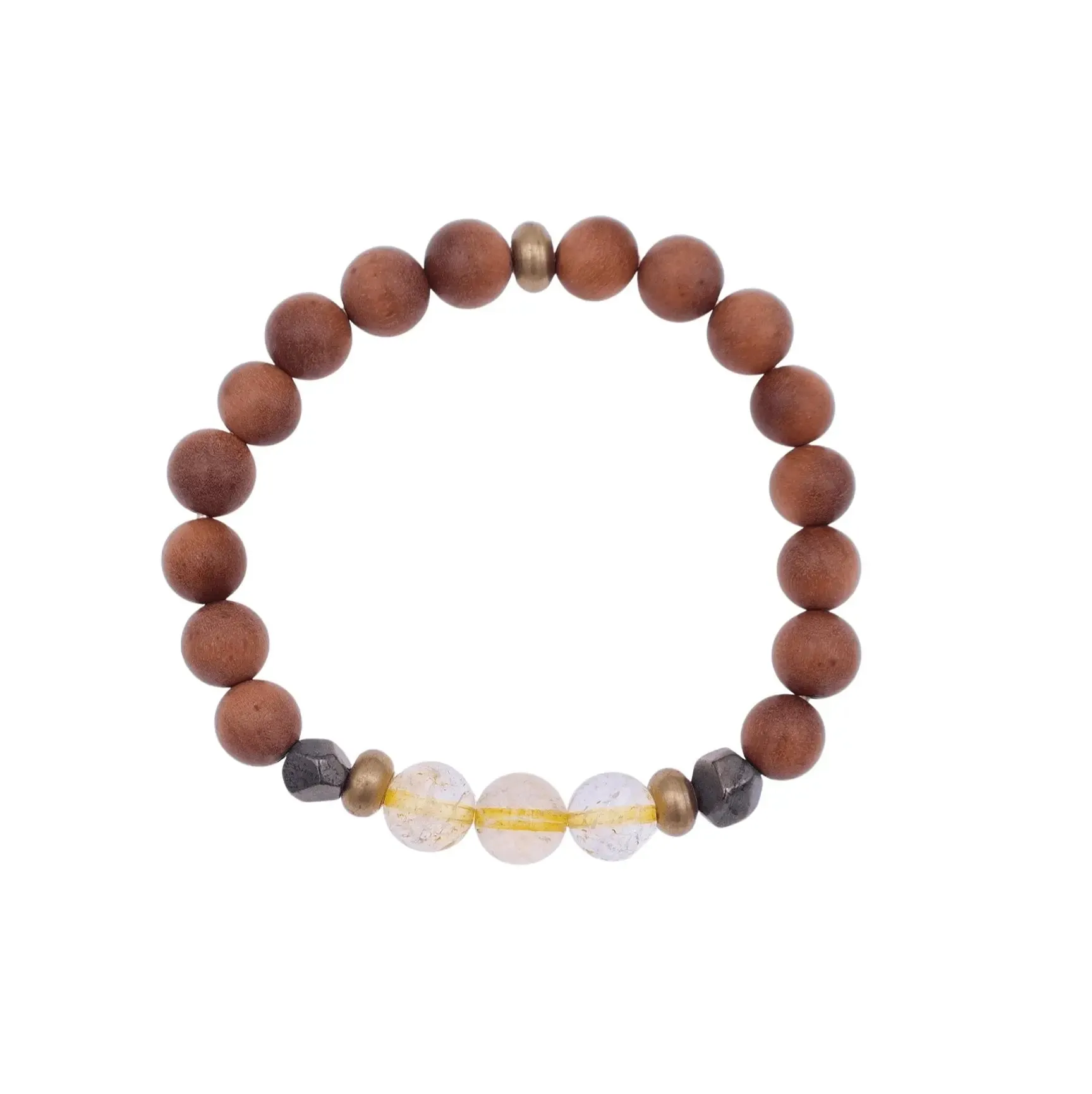 Citrine Bracelet with Sandalwood - Manifestation Bracelet