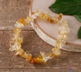 CITRINE Crystal Bracelet - Chip Beads - Beaded Bracelet, Birthstone Bracelet, Handmade Jewelry,  E0629