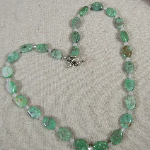 Classic Aqua Varisite Gemstone Beaded Necklace