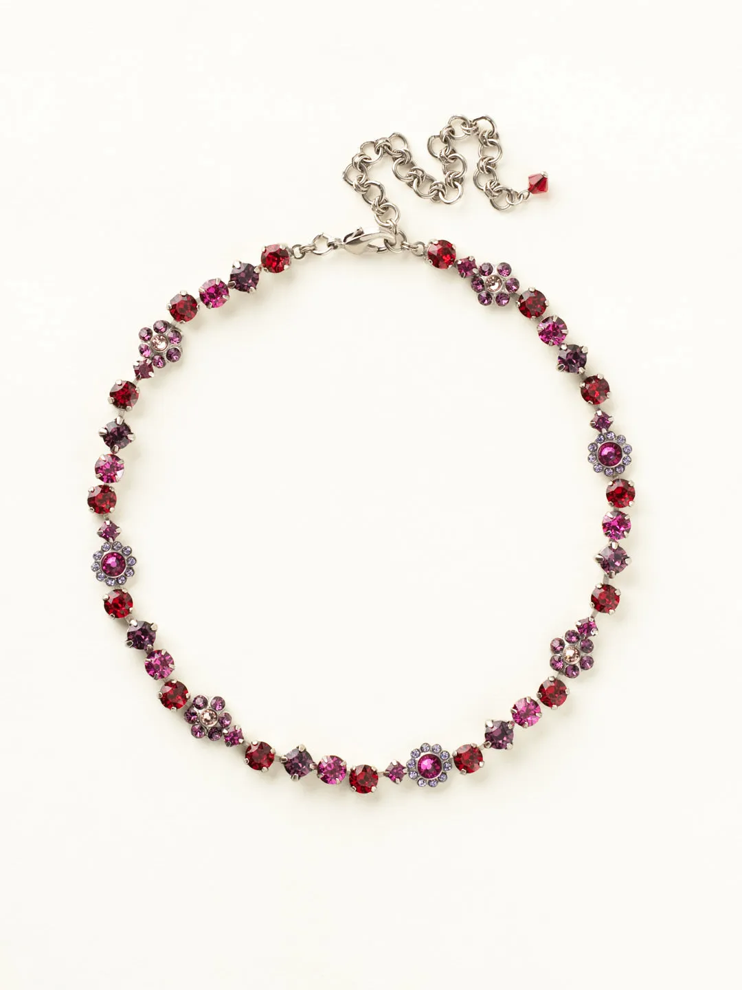 Classic Floral Tennis Necklace - NBE2ASPR