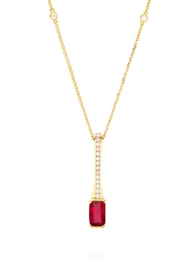 Classic Ruby Yellow Gold Pendant