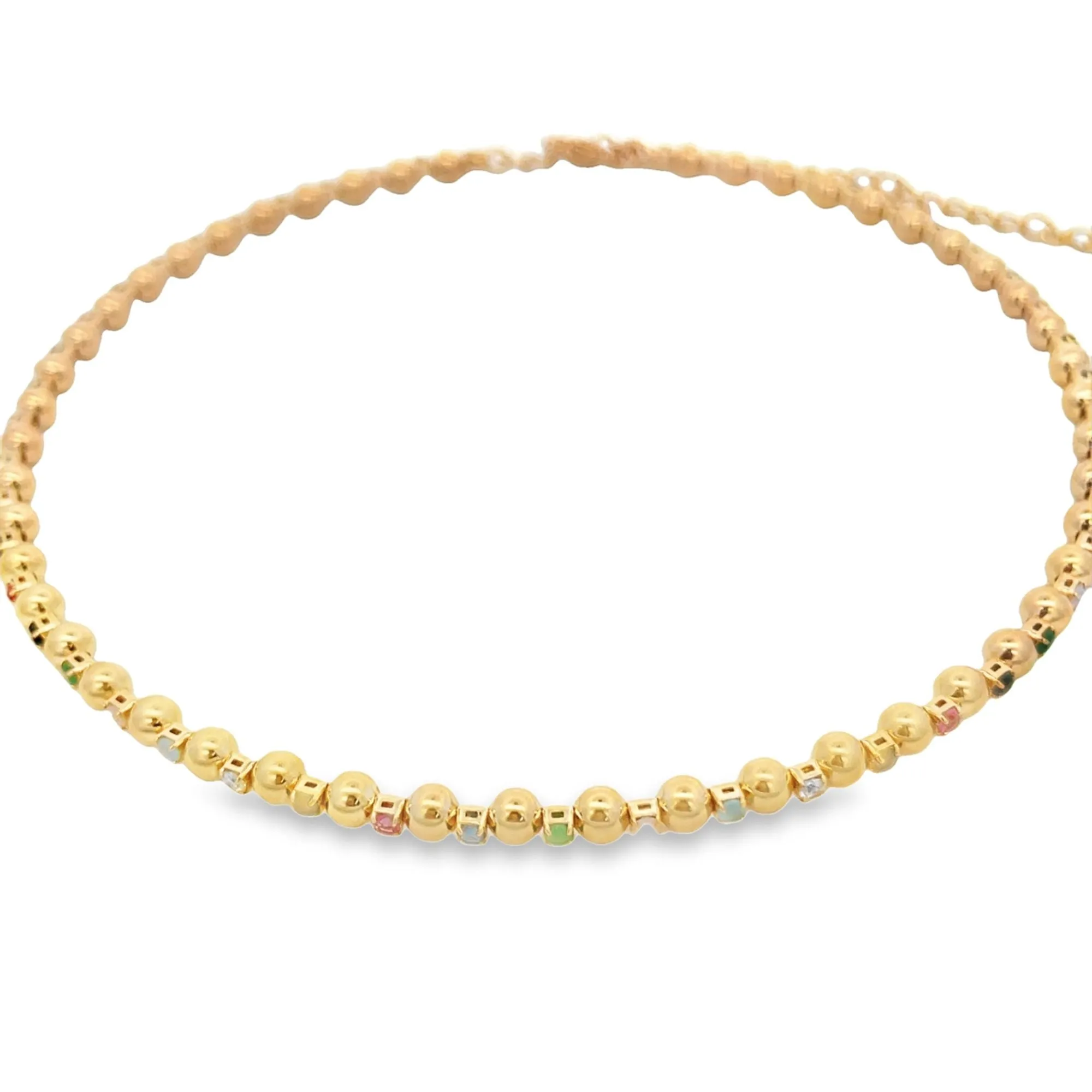 Colorful CZ Ball Bead Choker (H51)