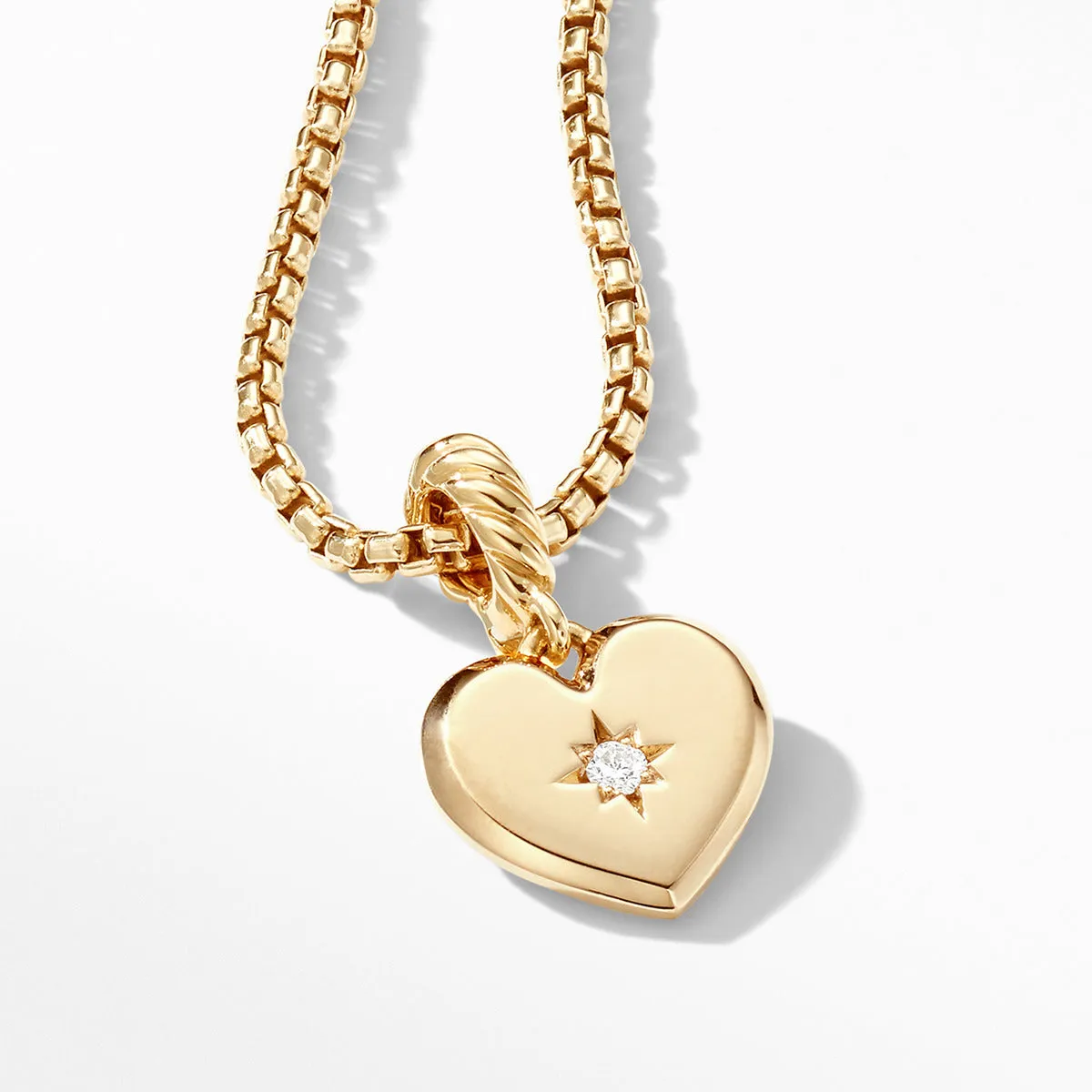 Compass Heart Pendant in 18K Yellow Gold with Diamonds