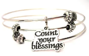 Count Your Blessings Triple Style Expandable Bangle Bracelet