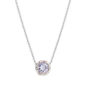 Crescent Station Necklace featuring Rose Amethyst