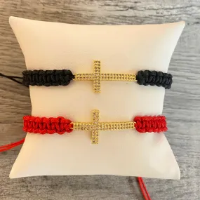 Cross Bracelet - Black or Red