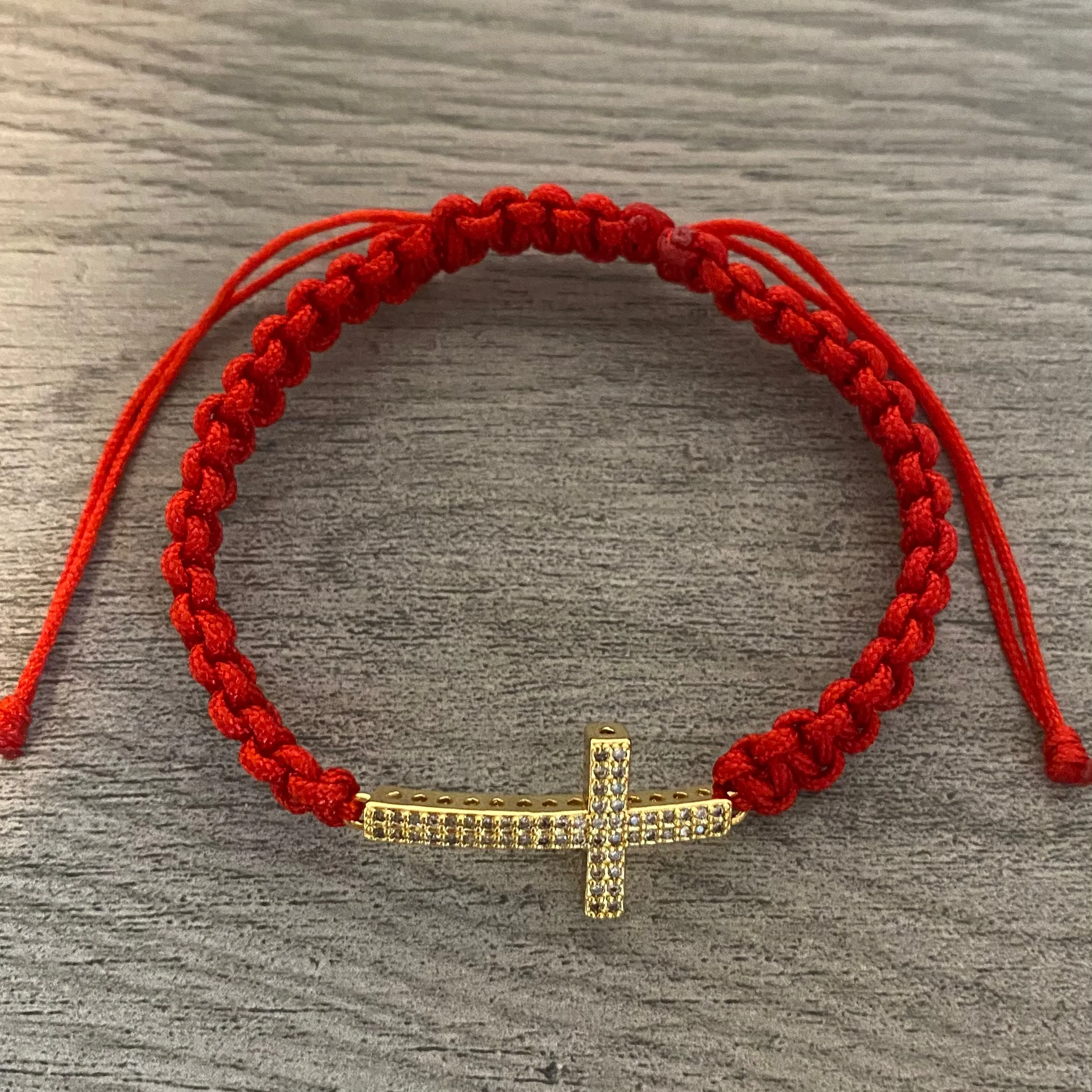 Cross Bracelet - Black or Red