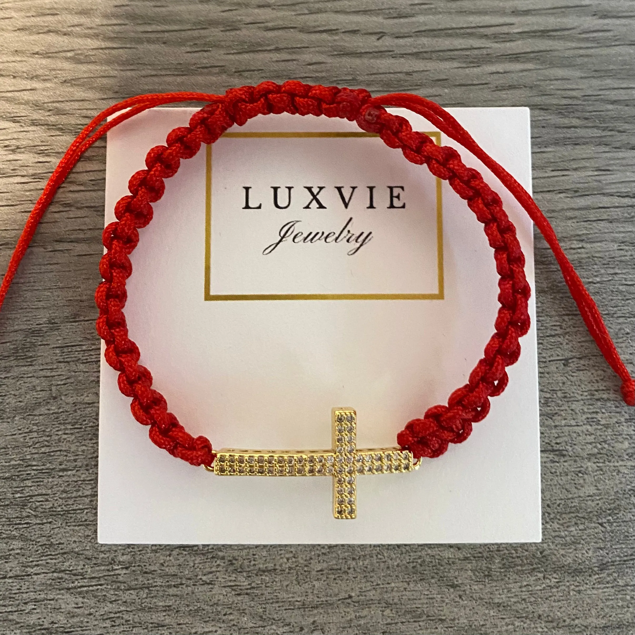 Cross Bracelet - Black or Red