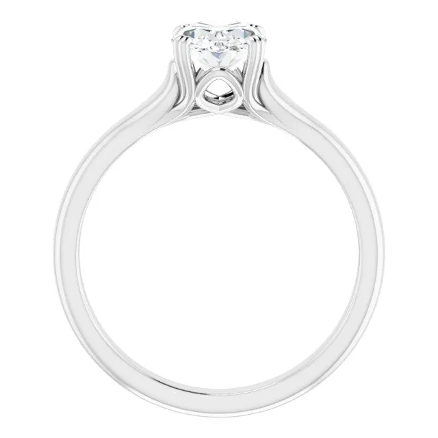 Cubic Zirconia Engagement Ring- The Alissa (Customizable Oval Cut Solitaire with Under-trellis Design)