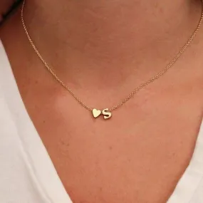 Dainty Initial Heart Necklace