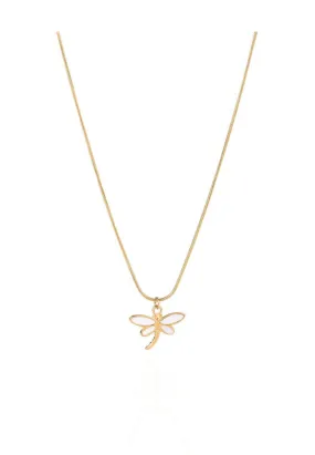 Danica Dragonfly Pendant Chain Necklace in Gold