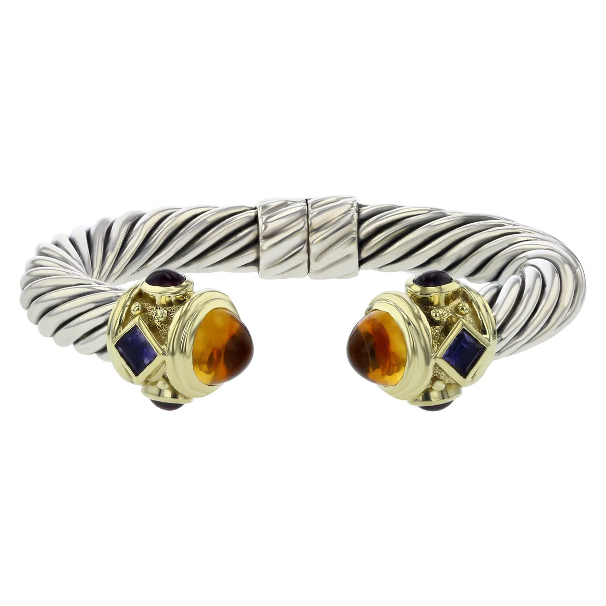 David Yurman Renaissance Bracelet in 18K Gold with Citrine and Iolite