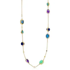 Diamond and Multi Gemstone Necklace